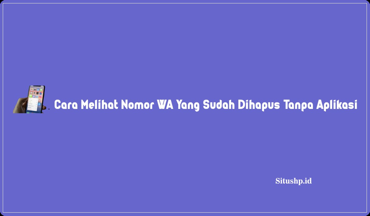 Cara Melihat Nomor WA Yang Sudah Dihapus Tanpa Aplikasi